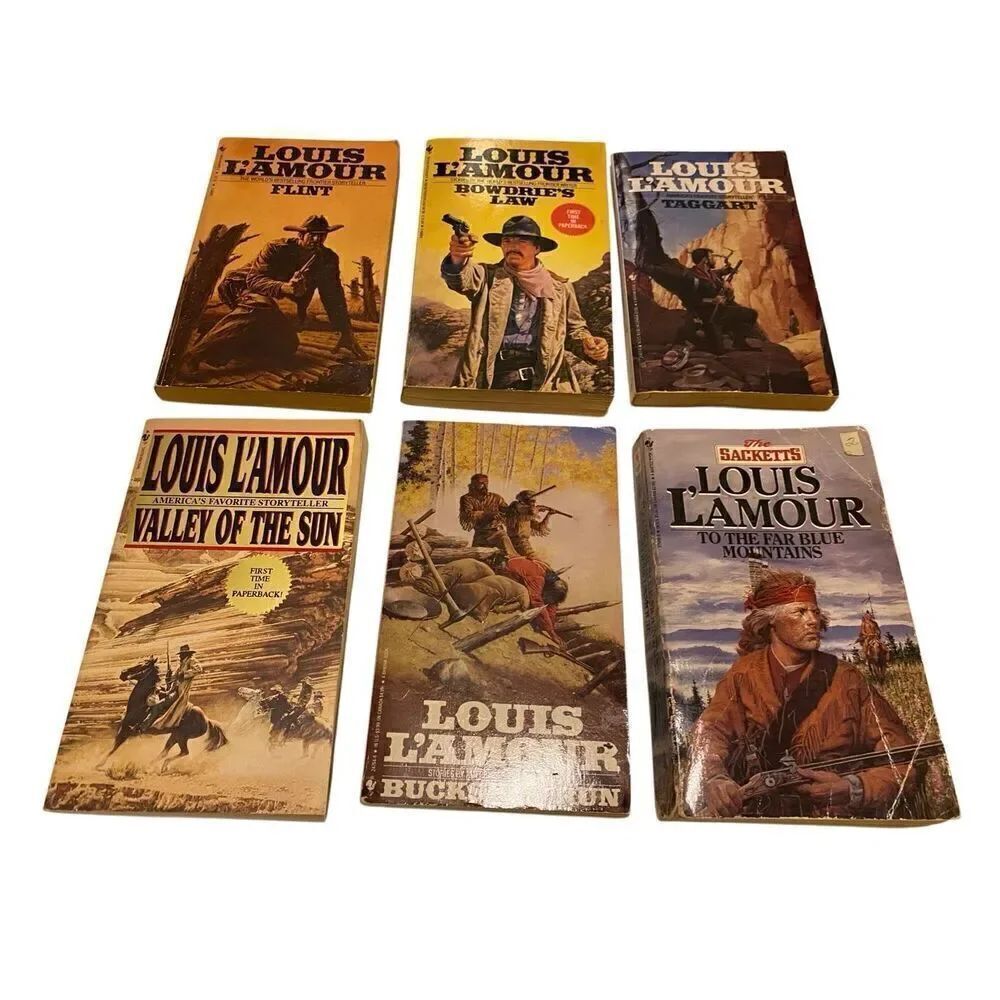 Lot Of 6 Louis L Amour Western Paperback Books Vintage 90s